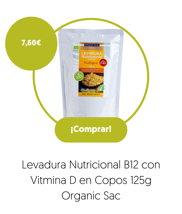 Levadura Nutricional B12 con Vitmina D en Copos 125g Organic Sac