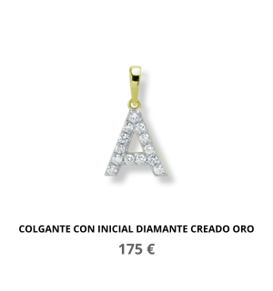 COLLAR CON INICIAL CON DIAMANTE CREADO ORO