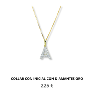 COLLAR CON INICIAL CON DIAMANTE CREADO ORO